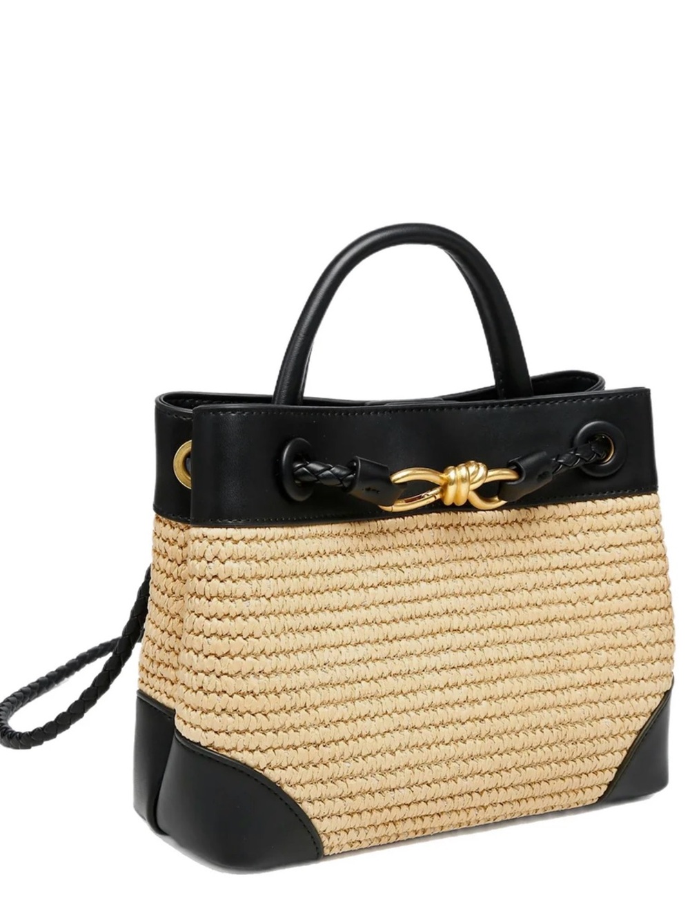 Commense Woven Metal Accent Top Handle Hangbag